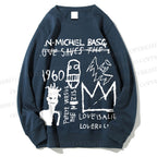 Unisex Jean-Michel Basquiat Graffiti Printed Sweatshirt