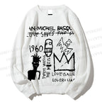 Unisex Jean-Michel Basquiat Graffiti Printed Sweatshirt