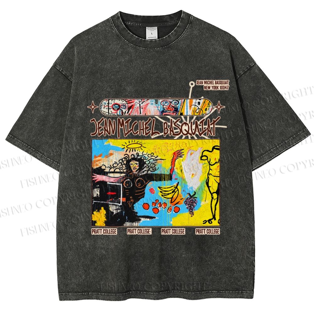 Unisex Jean-Michel Basquiat Untitled Printed Washed Tee