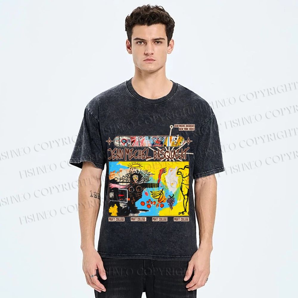 Unisex Jean-Michel Basquiat Untitled Printed Washed Tee