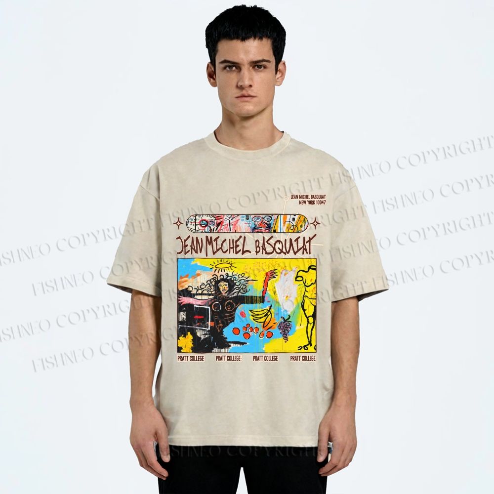 Unisex Jean-Michel Basquiat Untitled Printed Washed Tee