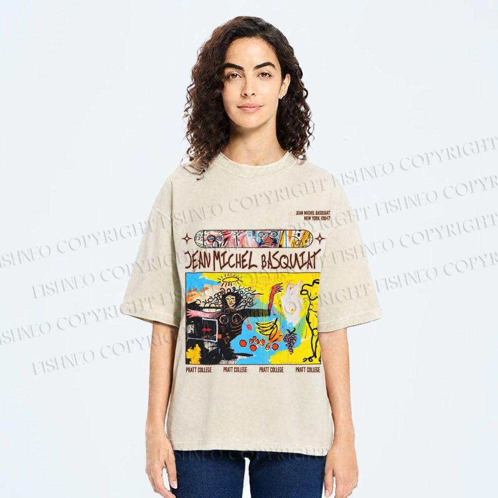 Unisex Jean-Michel Basquiat Untitled Printed Washed Tee