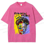 Unisex Jean-Michel Basquiat Printed Washed Tee