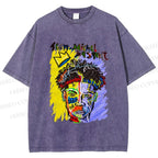 Unisex Jean-Michel Basquiat Printed Washed Tee