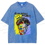 Unisex Jean-Michel Basquiat Printed Washed Tee