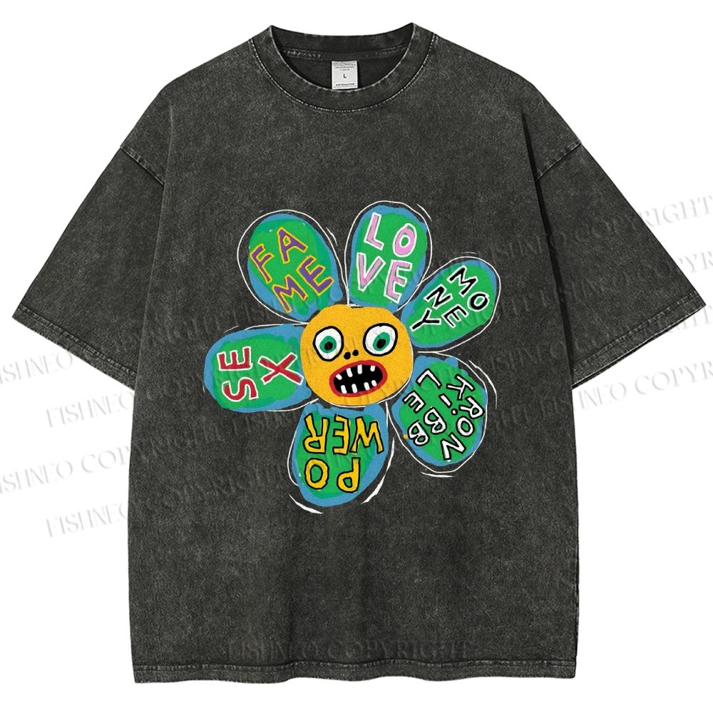 Unisex Fame Love Printed Washed Tee