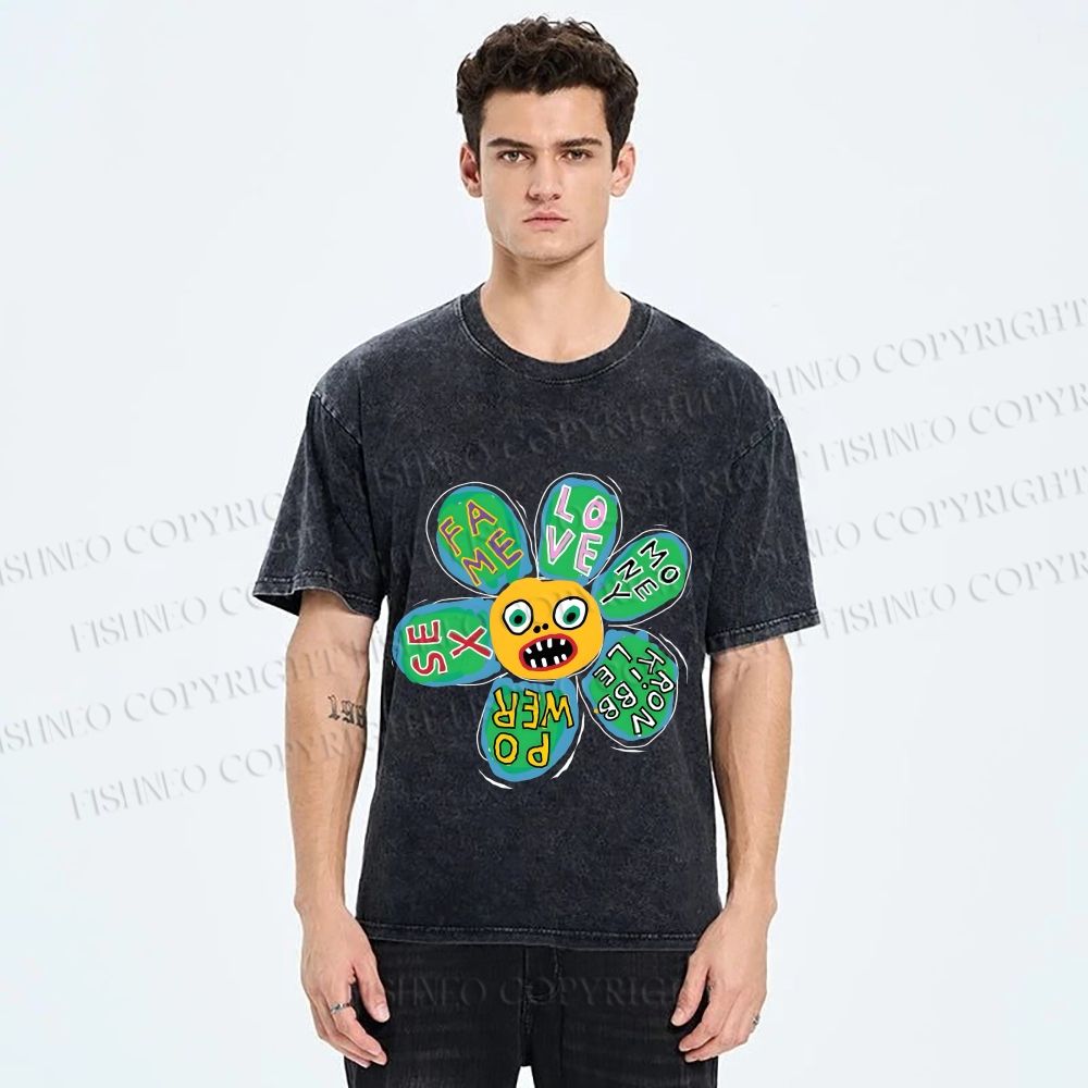 Unisex Fame Love Printed Washed Tee