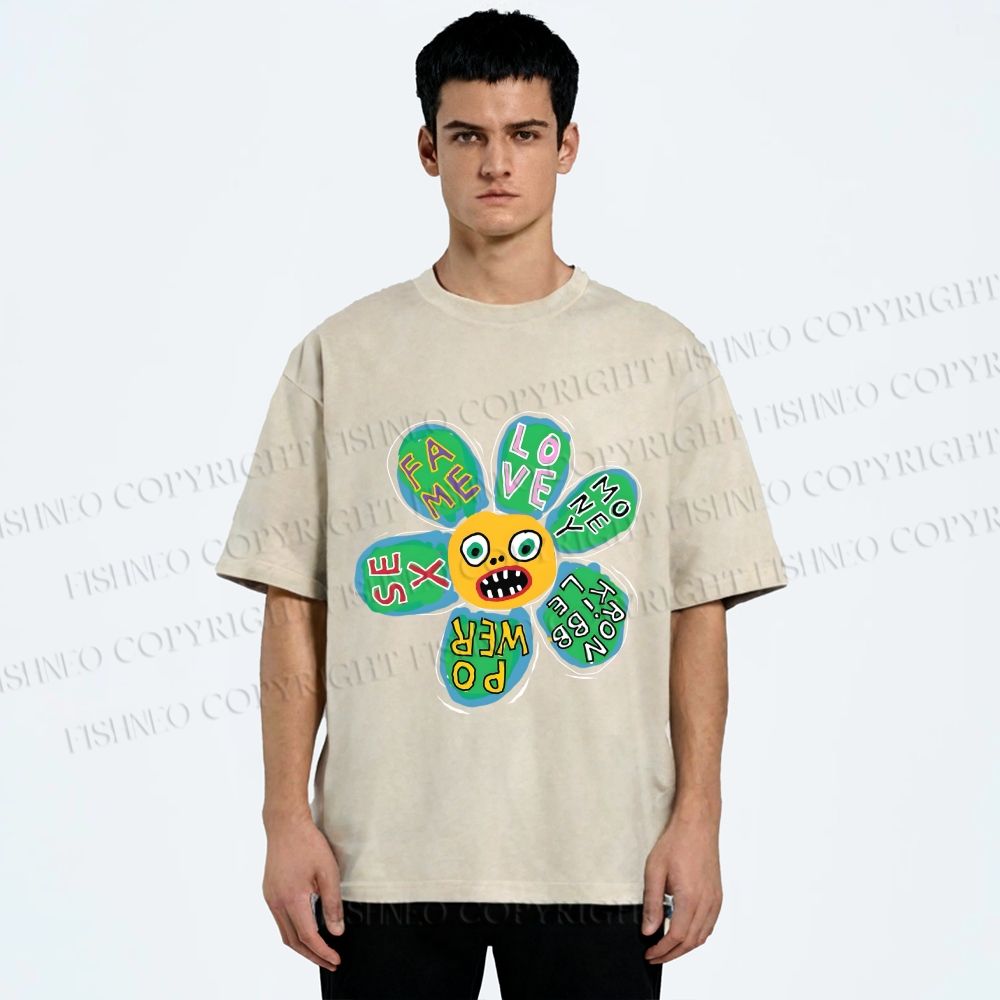 Unisex Fame Love Printed Washed Tee