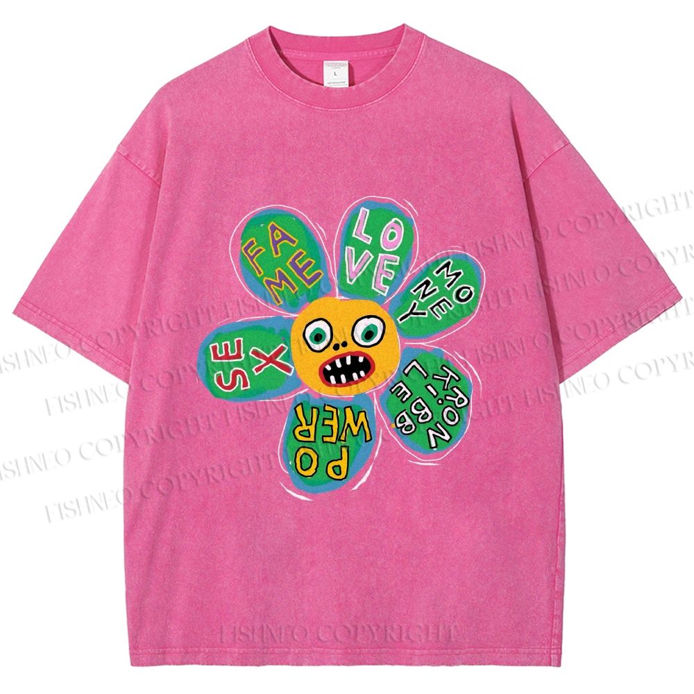 Unisex Fame Love Printed Washed Tee