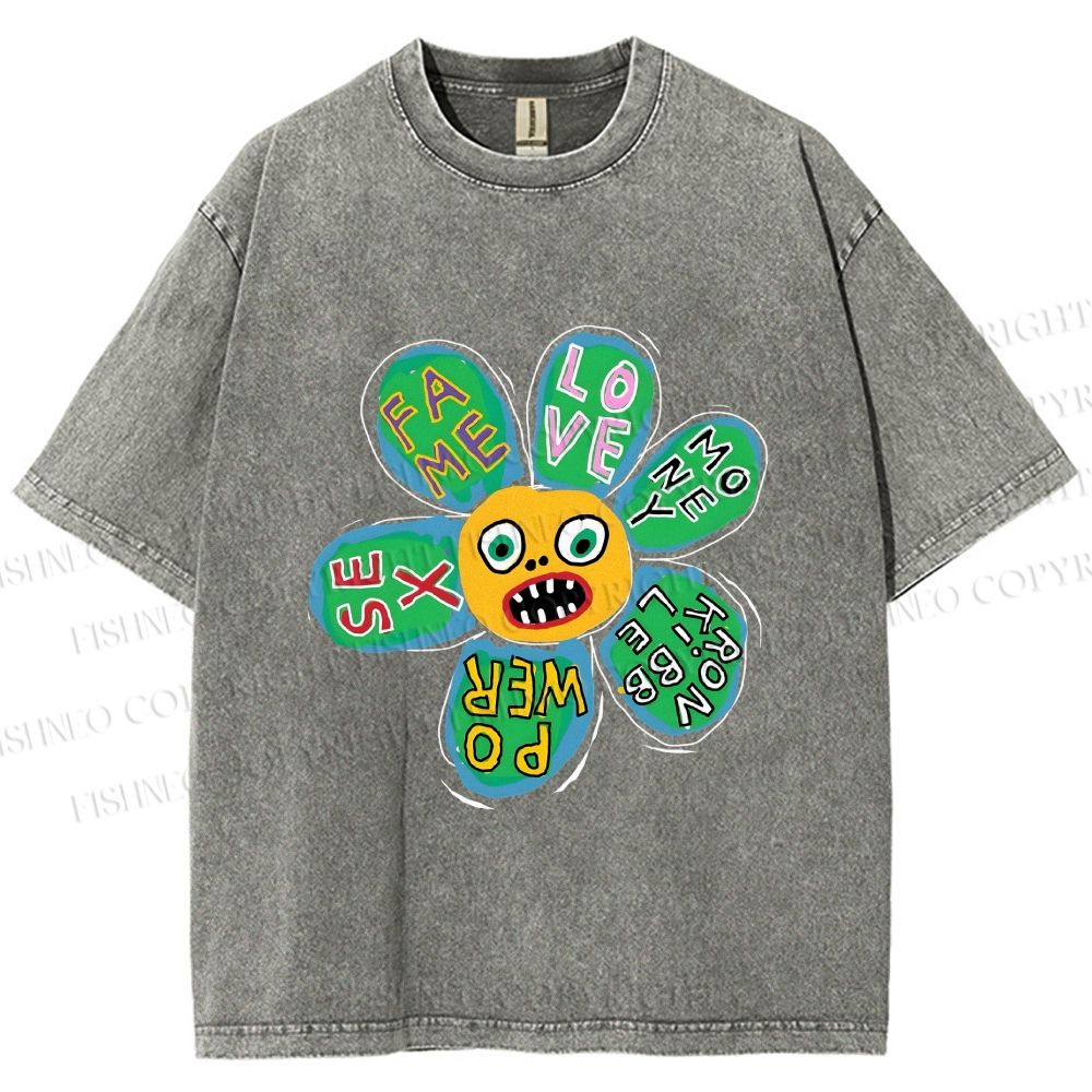 Unisex Fame Love Printed Washed Tee
