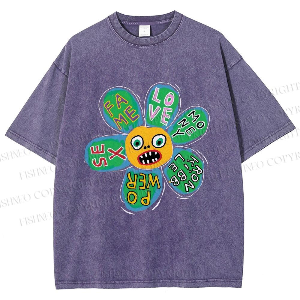 Unisex Fame Love Printed Washed Tee