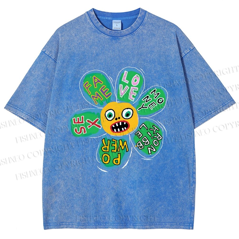 Unisex Fame Love Printed Washed Tee