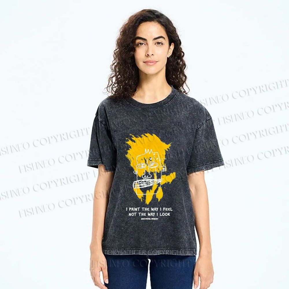 Unisex Jean-Michel Basquiat Untitled Printed Washed Tee