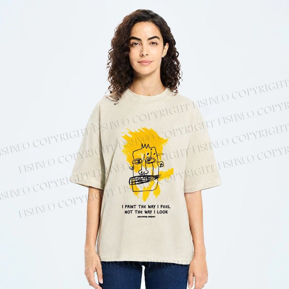 Unisex Jean-Michel Basquiat Untitled Printed Washed Tee
