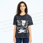Unisex Jean-Michel Basquiat Graffiti Printed Washed Tee