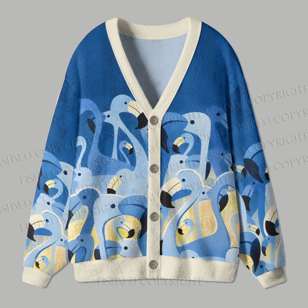 Blue Flamingo Ugly Cardigan Sweater