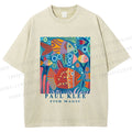 Unisex Paul Klee Fish in Ocean Printed Washed Tee