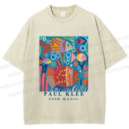 Unisex Paul Klee Fish in Ocean Printed Washed Tee
