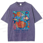Unisex Paul Klee Fish in Ocean Printed Washed Tee