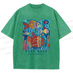 Unisex Paul Klee Fish in Ocean Printed Washed Tee