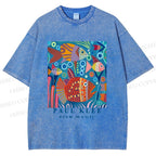 Unisex Paul Klee Fish in Ocean Printed Washed Tee