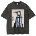 Unisex Retro Sandhill Crane Washed T-Shirt