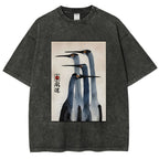Unisex Retro Sandhill Crane Washed T-Shirt