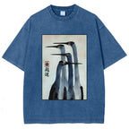 Unisex Retro Sandhill Crane Washed T-Shirt