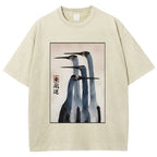 Unisex Retro Sandhill Crane Washed T-Shirt
