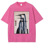 Unisex Retro Sandhill Crane Washed T-Shirt