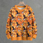 Halloween Cat And Pumpkin Crew Neck Sweater
