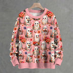 Flower Picking Ghosties Crew Neck Sweater