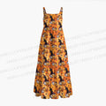 Halloween Cat And Pumpkin Maxi Dresses