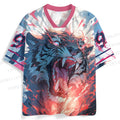 Screaming Tiger in Fire Jersey Shirts