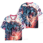 Screaming Tiger in Fire Jersey Shirts