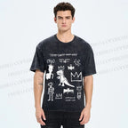 Unisex Jean-Michel Basquiat Graffiti Printed Washed Tee