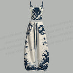 Wave Koi Ukiyo-e Top & Elasticated Trousers Two-Piece Set