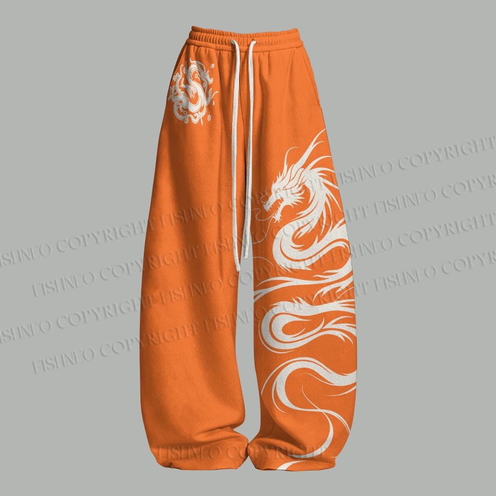 Vintage Dragon Top & Elasticated Trousers Two-Piece Set