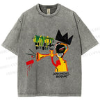 Unisex Jean-Michel Basquiat Trumpet Printed Washed Tee