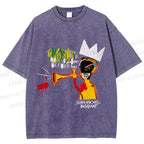 Unisex Jean-Michel Basquiat Trumpet Printed Washed Tee