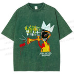 Unisex Jean-Michel Basquiat Trumpet Printed Washed Tee