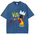 Unisex Jean-Michel Basquiat Trumpet Printed Washed Tee