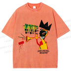 Unisex Jean-Michel Basquiat Trumpet Printed Washed Tee