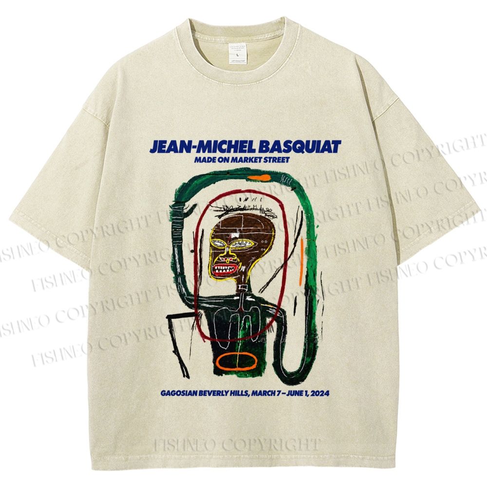 Unisex Jean-Michel Basquiat Flexible Printed Washed Tee