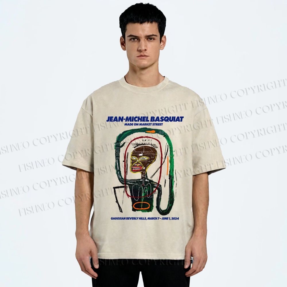 Unisex Jean-Michel Basquiat Flexible Printed Washed Tee