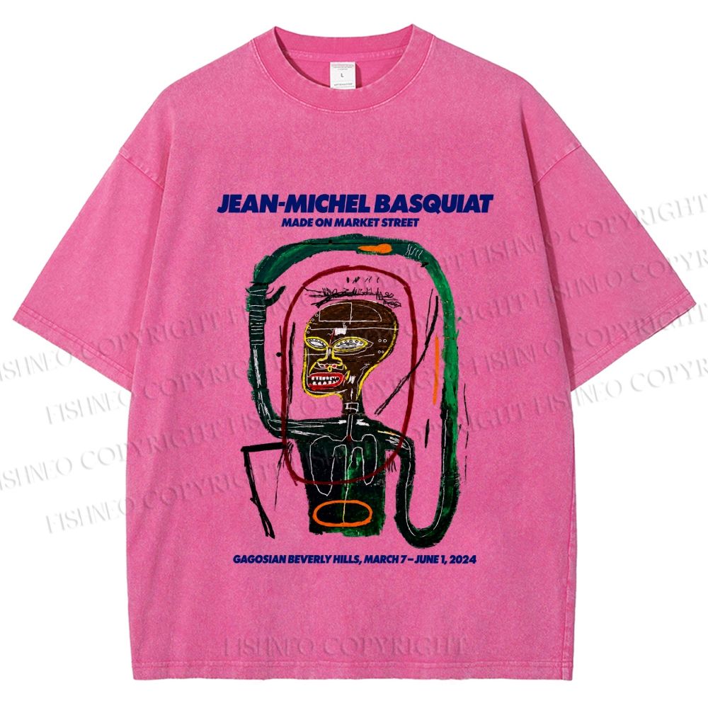 Unisex Jean-Michel Basquiat Flexible Printed Washed Tee
