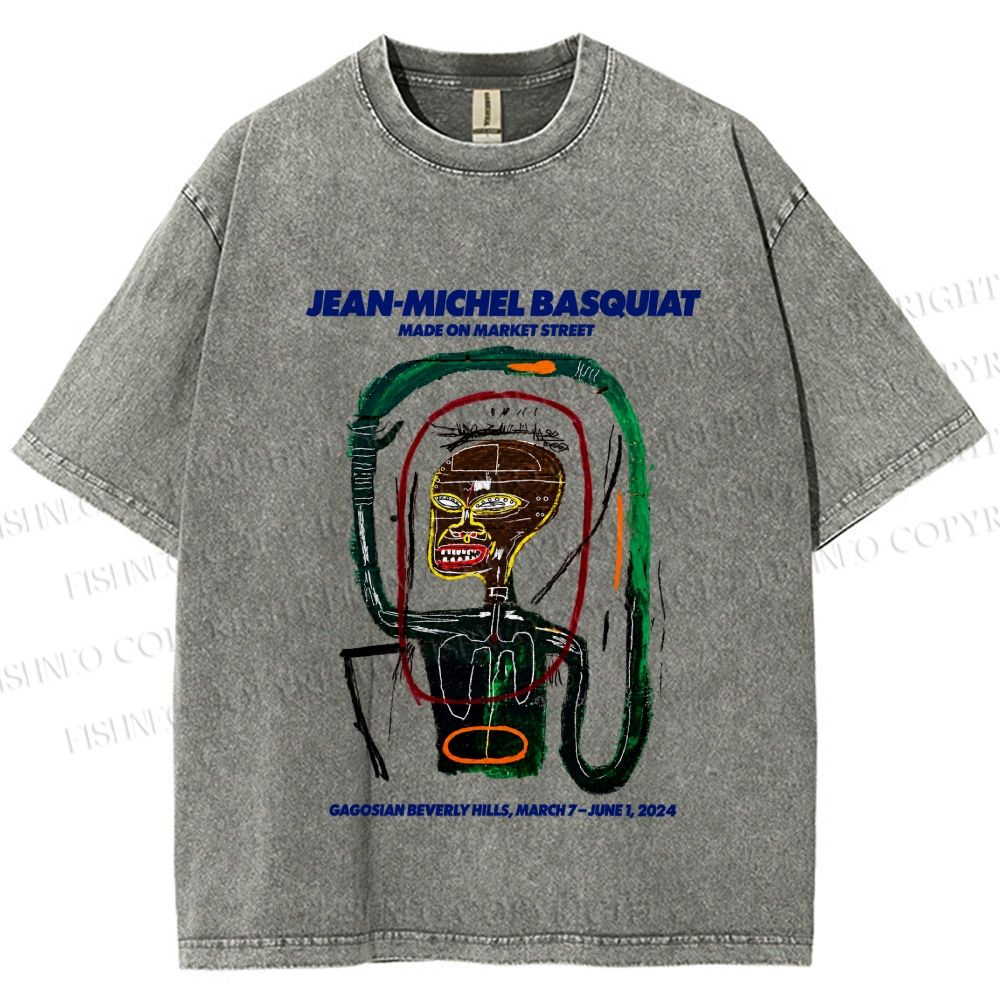 Unisex Jean-Michel Basquiat Flexible Printed Washed Tee