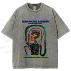 Unisex Jean-Michel Basquiat Flexible Printed Washed Tee
