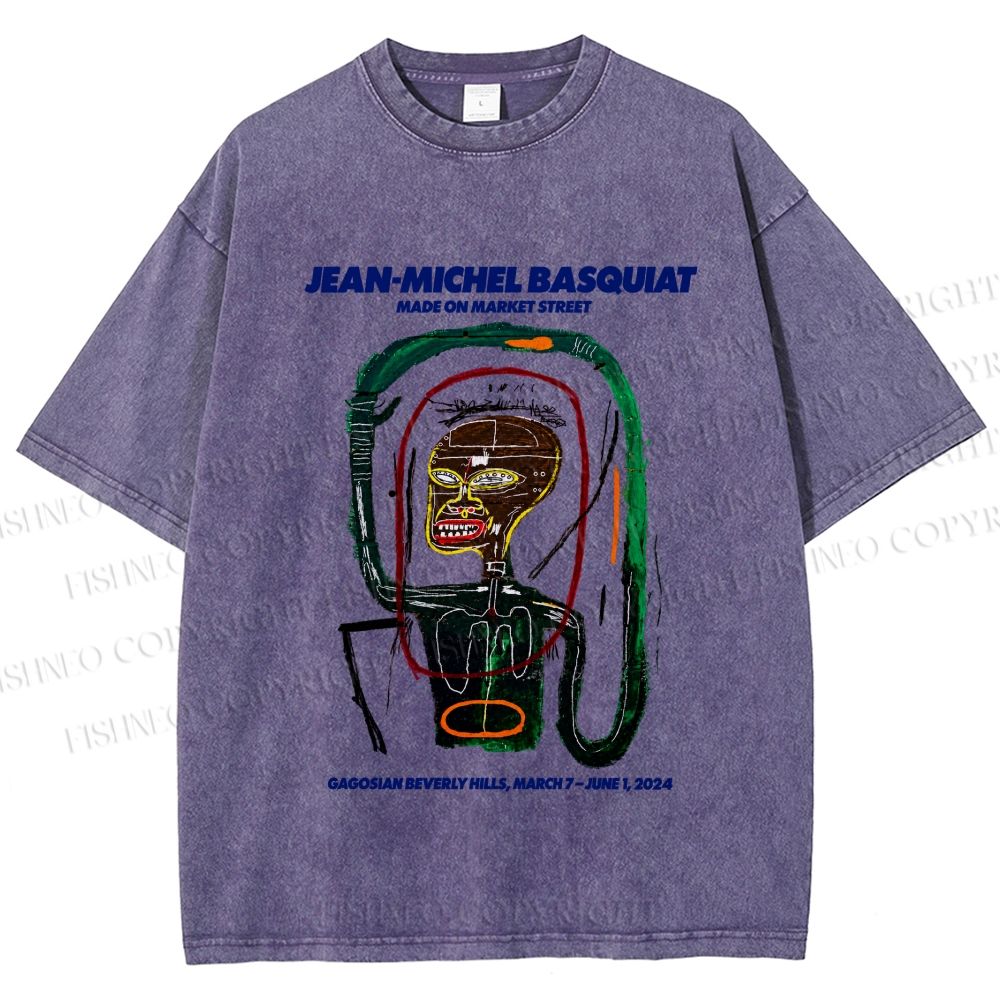 Unisex Jean-Michel Basquiat Flexible Printed Washed Tee
