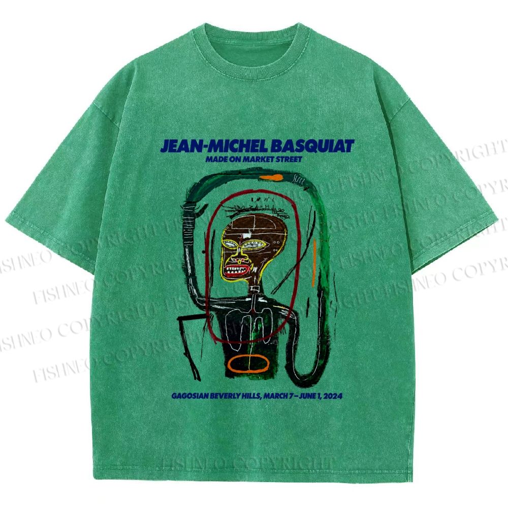 Unisex Jean-Michel Basquiat Flexible Printed Washed Tee
